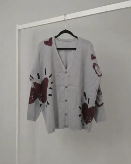 Cardigan Crayon Hearts